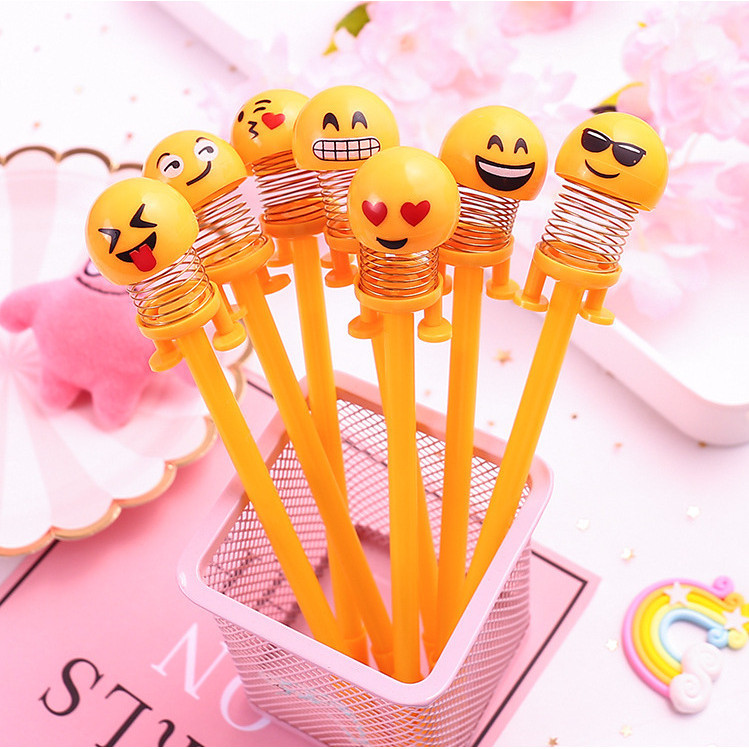 Caneta engraçada boneca elástica dos desenhos animados caneta gel preta 0,5 mm Caneta emoticon fofa material escolar Papelaria criativa