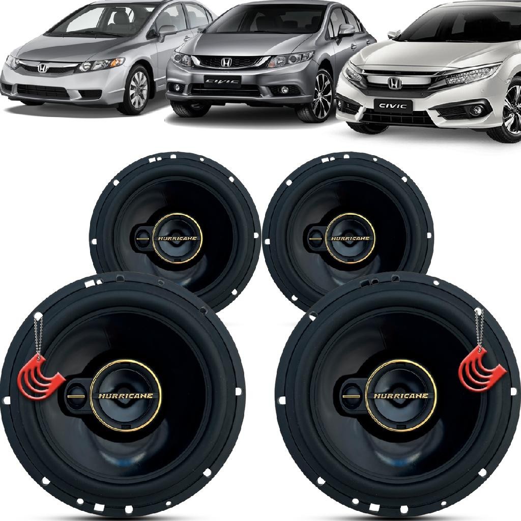 Kit Alto Falantes Dianteiros e Traseiros Honda Civic 2006 até 2021 - Hurricane Aurum 480w em Oferta na Shopee