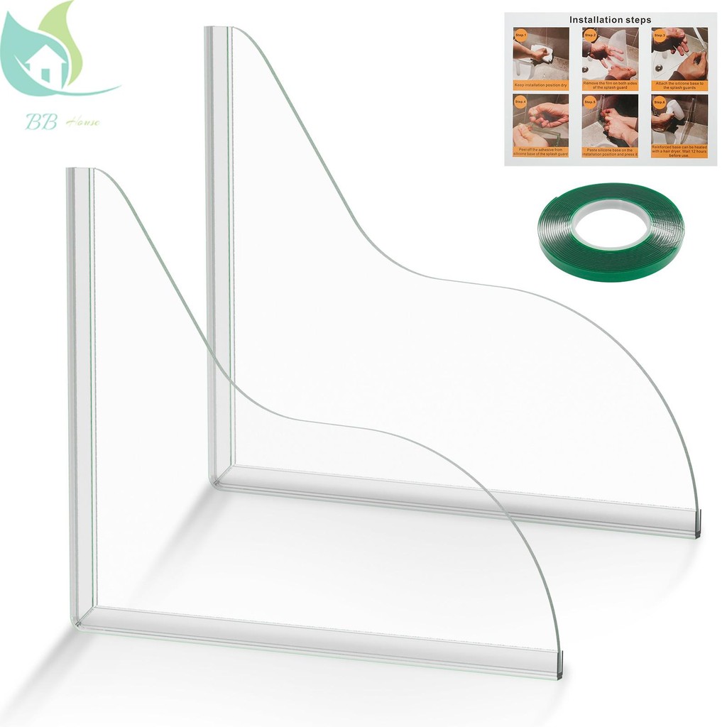 2 Pçs À Prova Dwaterproof Água Banheira Protetores De Acrílico Chuveiro Respingo Guardas Transparente Canto Para Do Banh