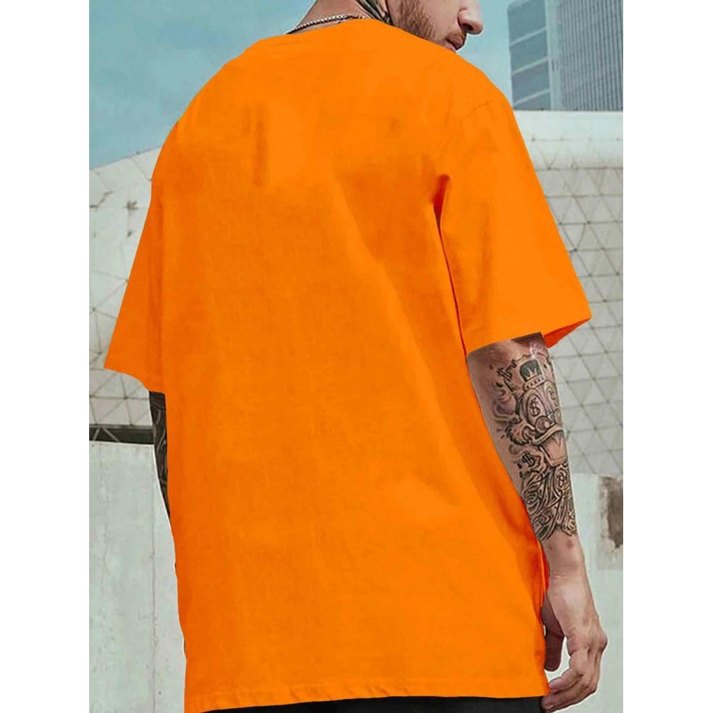 Blusa Oversized Despojada Camiseta Larga Confortável Esportiva Laranja Unissex T Shirt Plus Size