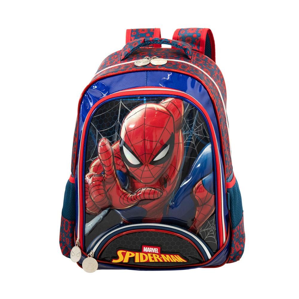 Mochila Escolar Masculina Homem Aranha Premium Azul