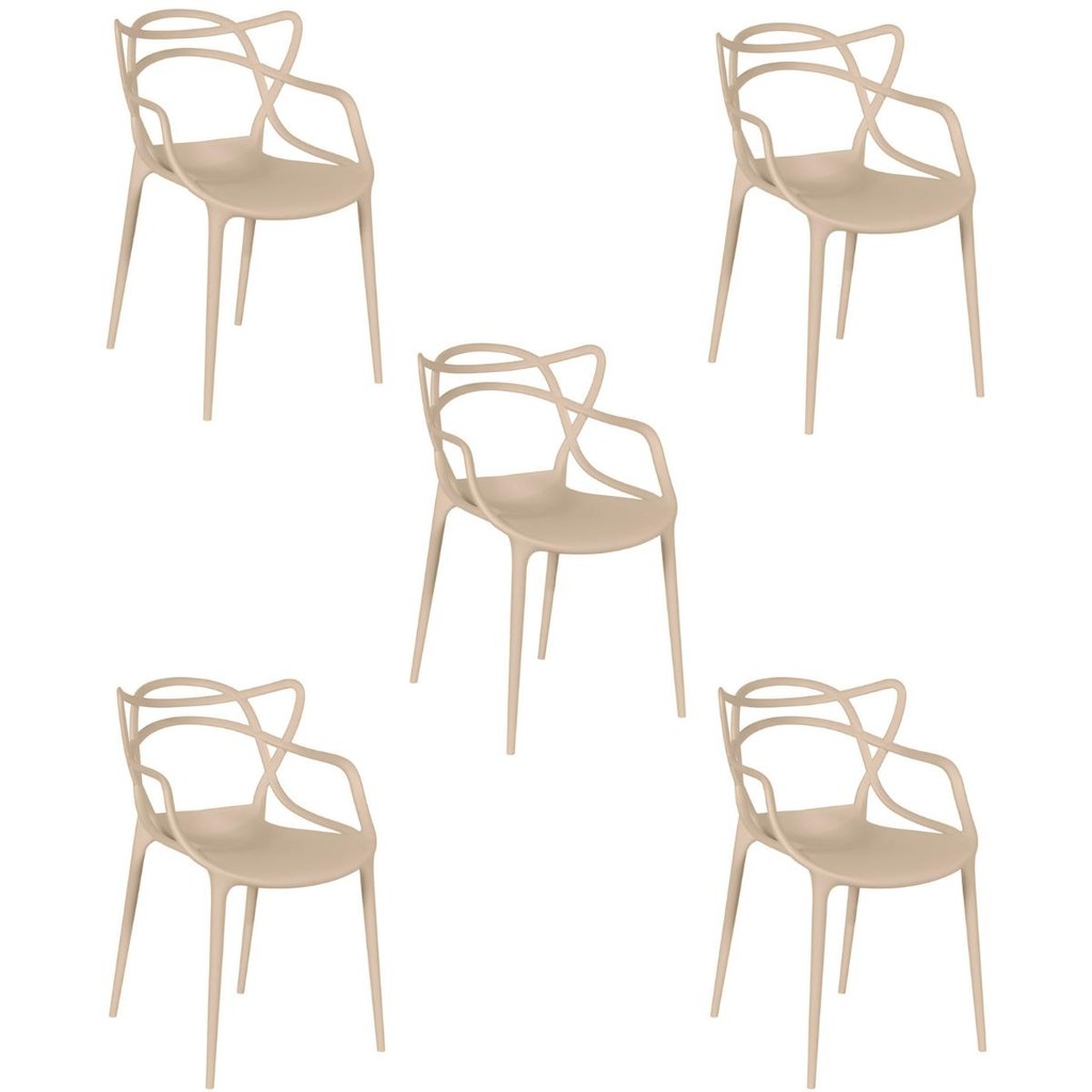 Kit 5 Cadeiras Allegra Empilhável com Inmetro Magazine Decor - Home & Living