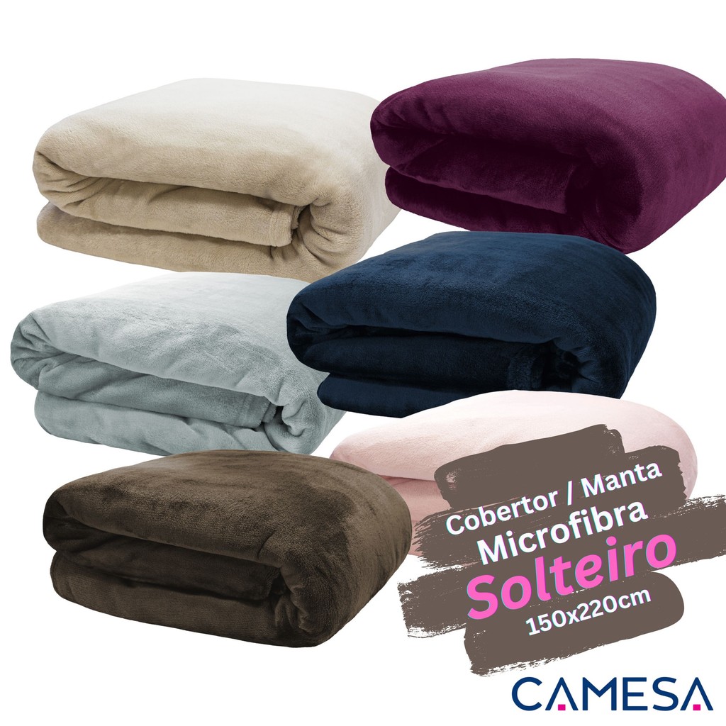 Cobertor Manta de Microfibra Neo Velour 300g/m² Solteiro 1,50x2,20m – Camesa em Oferta na Shopee