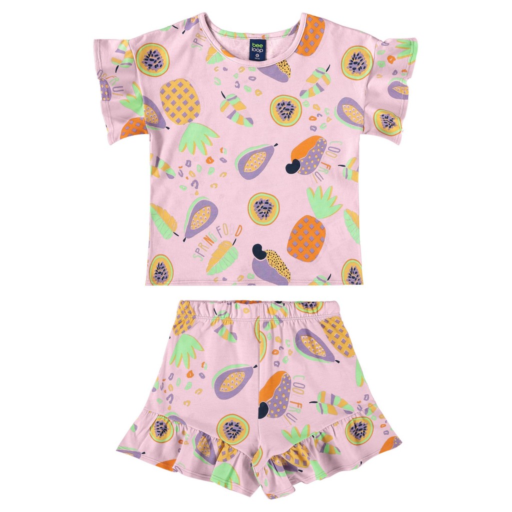 Conjunto Infantil com Blusa e Short para Menina Bee Loop em Oferta na Shopee