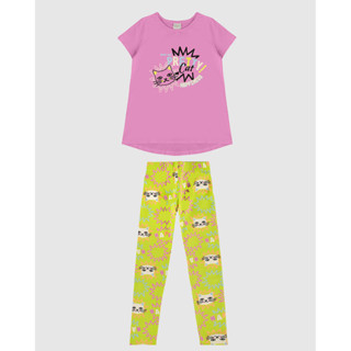 Conjunto Infantil Menina Blusa Pretty Cat E Legging Estampada Malwee Kids em Oferta na Shopee