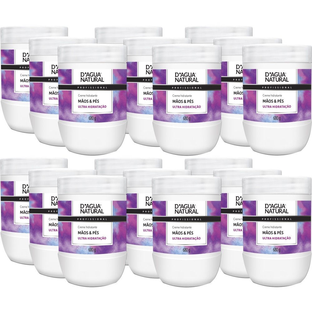 18 Creme Desodorante Hidratante Mãos Pés 680G D'agua natural