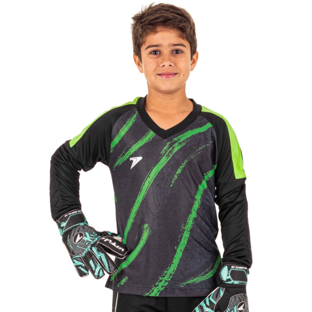 Camisa Goleiro Junior Manga Longa Sublimada Futebol Futsal