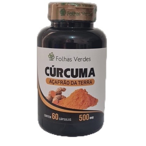 Cúrcuma 500mg PREMIUM 60 Cápsulas - Folhas Verdes