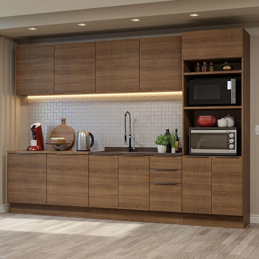 Armário de Cozinha Completa 310cm Rustic Stella Madesa 01 em Oferta na Shopee