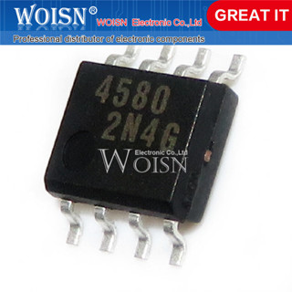 10 PCS NJM4580M JRC4580 4580D 4580 SOP-8 Amplificador Operacional Duplo Em Estoque