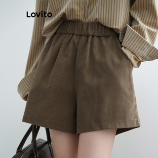 Lovito Shorts Casuais De Bolso Liso Para Mulheres LNL42085