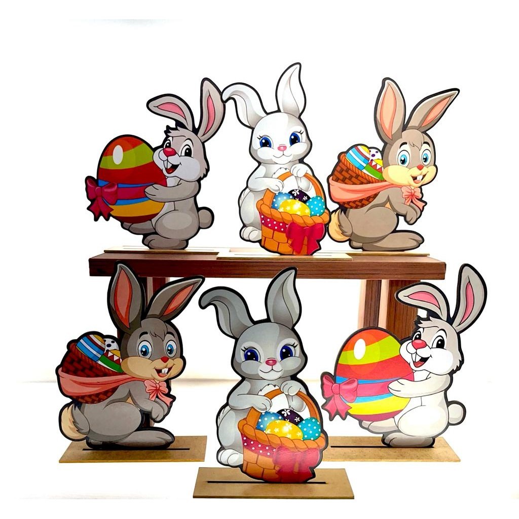 Kit Display de Mesa 6 Peças Para Festa Páscoa MDF em Oferta na Shopee