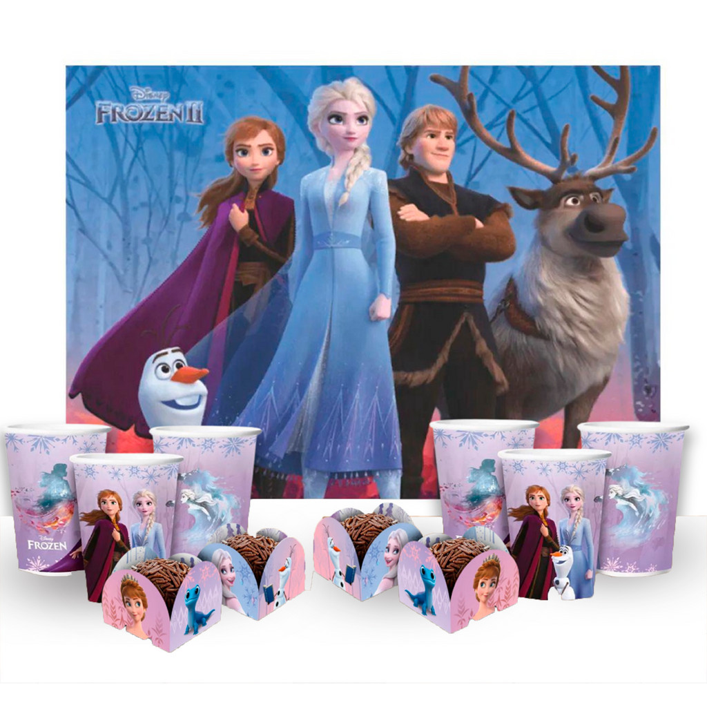 Kit Festa Completo 59 Pçs Decoração Frozen Festa Aniversário complet