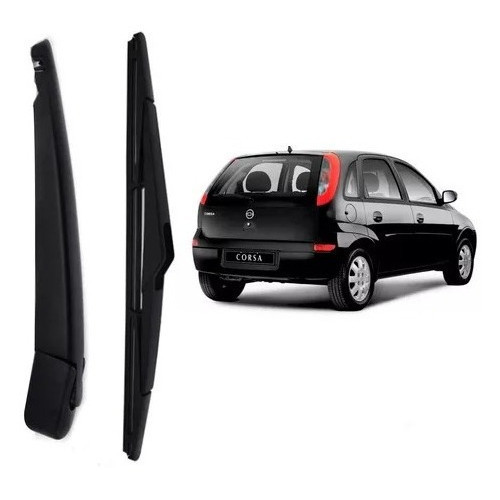 Palheta + Braço Limpador Traseiro Gm Corsa 2014 À 2018