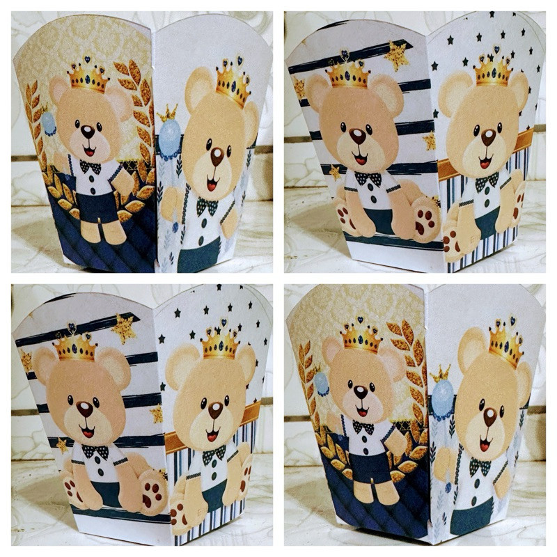 10 CENTRO DE MESA,CACHEPOT GRANDE 10/8/5 TEMA URSO PRÍNCIPE