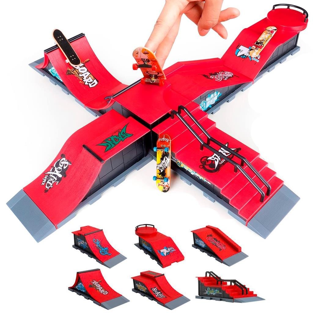 Skatepark Expansivel Pista De Skate De Dedo Miniatura Brinquedo Personalizavel 6 Modelos Colecionavel - DM Toys