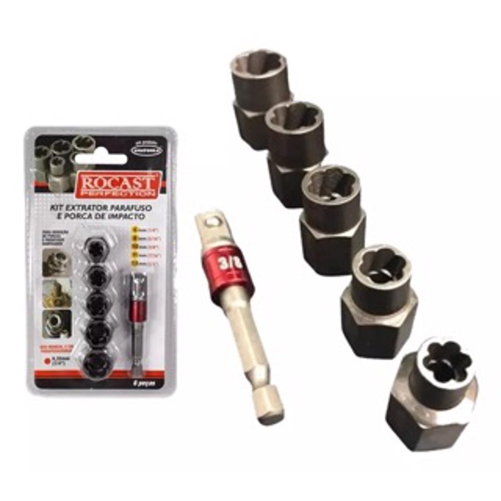 Kit Extrator Saca Parafuso Porca Danificada 6 A 13mm Rocast em Oferta na Shopee