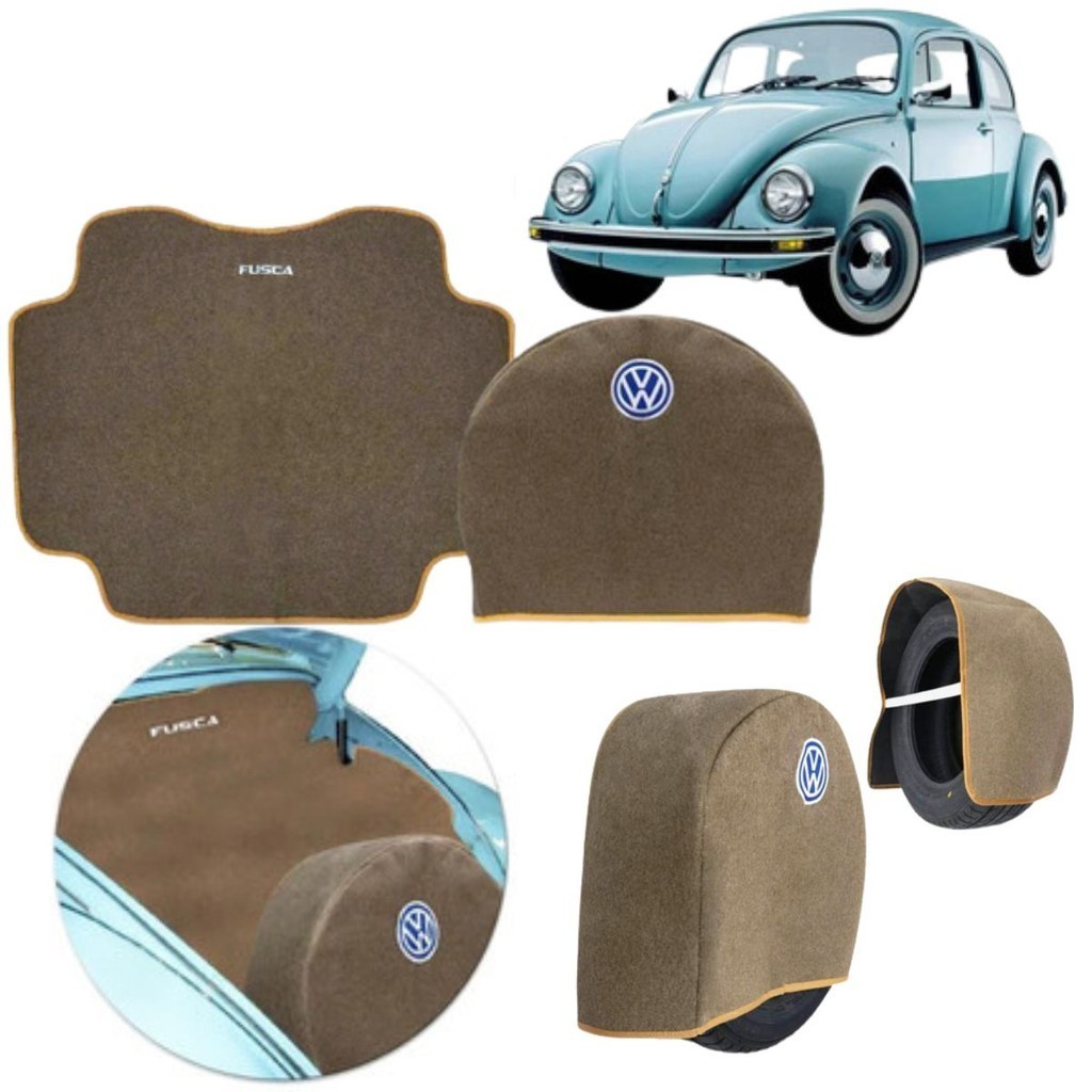 Tapete Porta Mala Fusca 1970 a 1995 Capa de Estepe Forro Bege