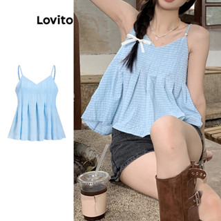 Lovito Regata Fofa com Pregas para Mulheres L73AD020