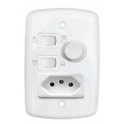 CONTROLE VENTILADOR TETO DIMMER TOMADA BIVOLT307 RIMA