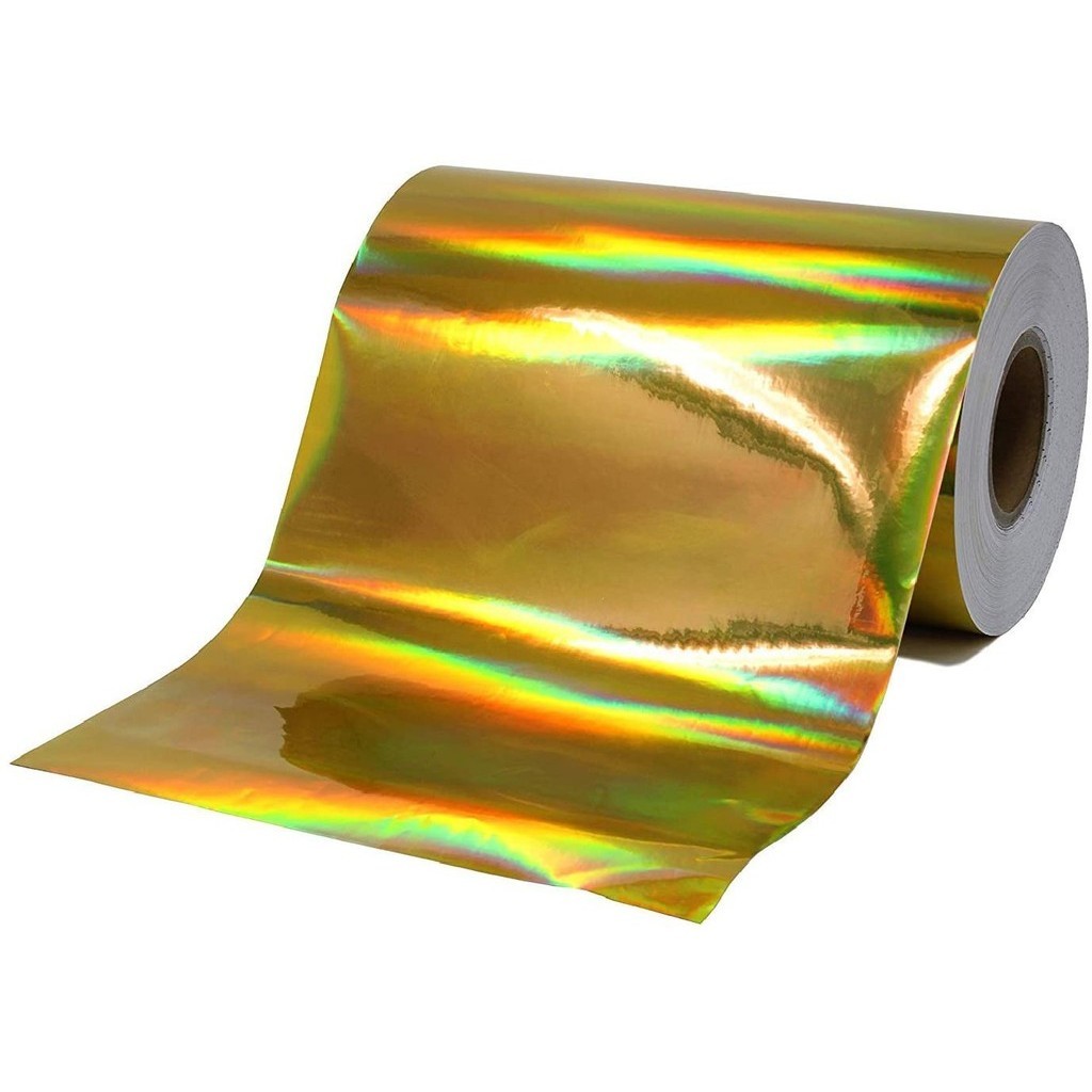 Vinil Adesivo Holografico Ouro 30 CM x 1mt