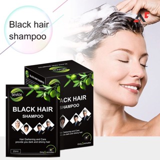 Ae 25 ml shampoo preto cabelo Mild tingimento rápido preto Unisex preto tintura de cabelo rápido tintura de cabelo salão em Oferta na Shopee