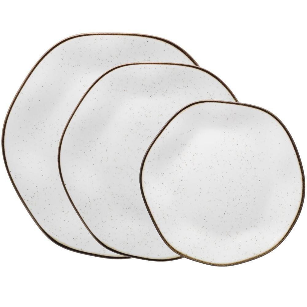 Jogo de Pratos 18 peças Oxford Oxford Ryo Maresia em Oferta na Shopee