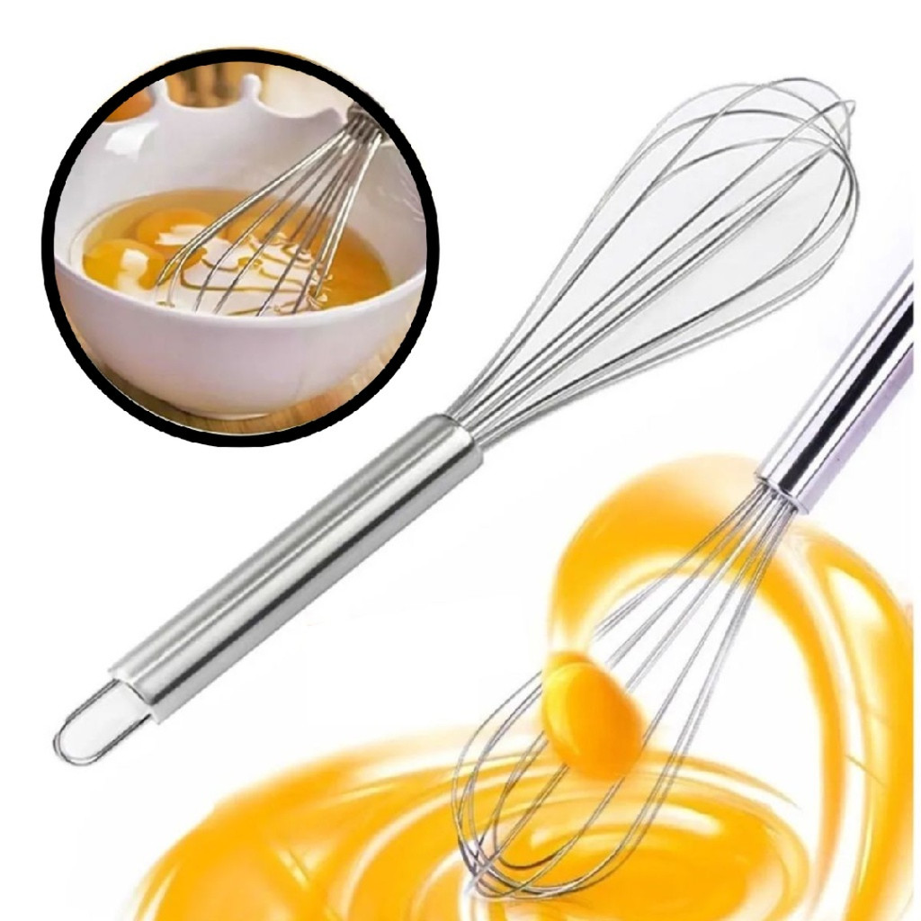 Batedor De Ovos Fouet Em Aço Inox 22cm Parra Massas Receitas Prático Cozinha Prime Chef