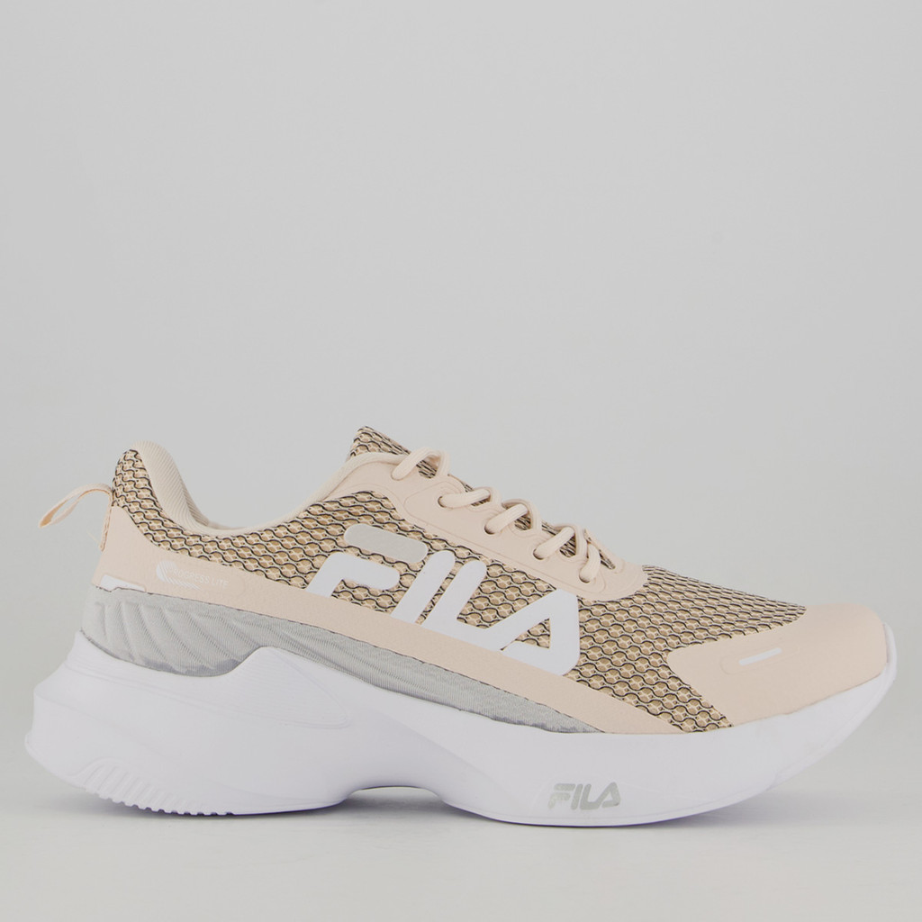 Tênis Fila Progress Lite Feminino Rosa e Cinza em Oferta na Shopee