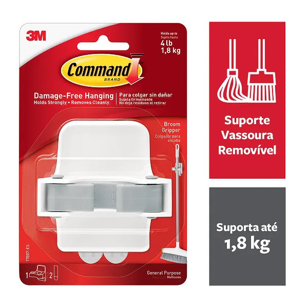 SUPORTE PARA VASSOURA COMMAND 3M COMMAND SUPORTE VASSOURA