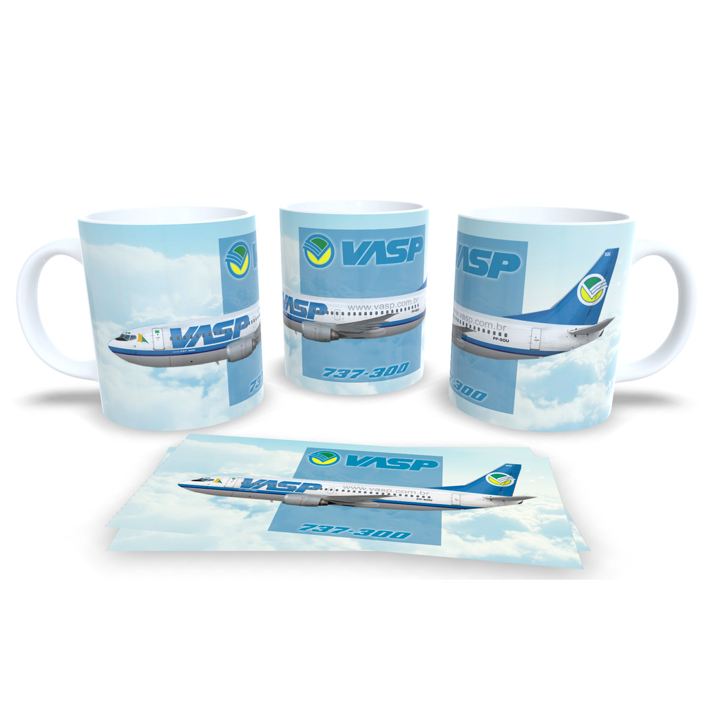 Caneca Personalizada Aviação VASP 737-300