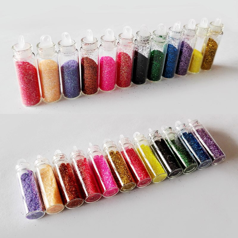 Decoração de unha Caviar e Glitter kit 12 potinhos apenas com material de boa qualidade