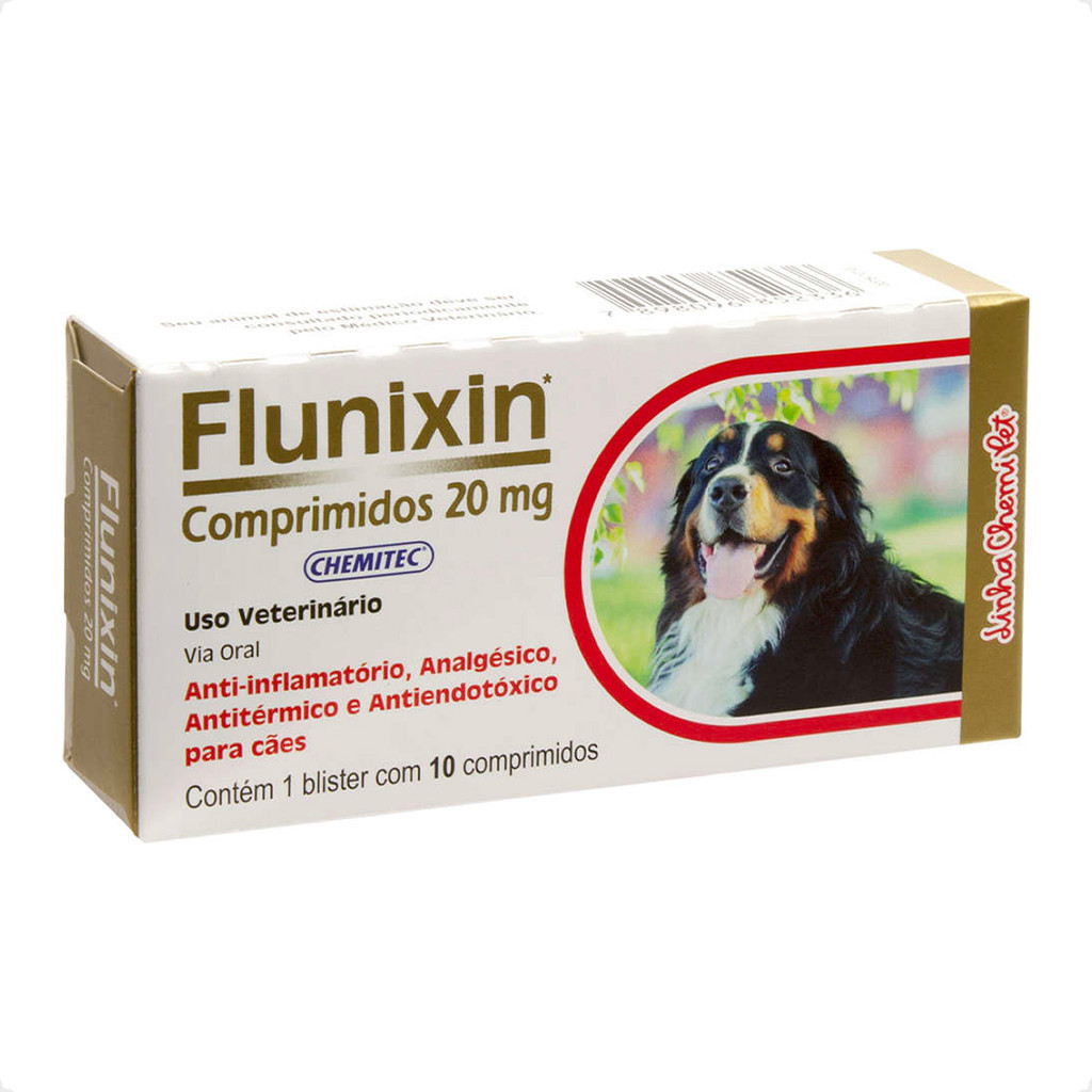 Flunixin 20mg Chemitec para Cães - 10 Comprimidos