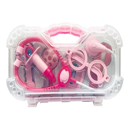 Maleta Médica Infantil Brinquedo Didático 7 Acessórios Rosa
