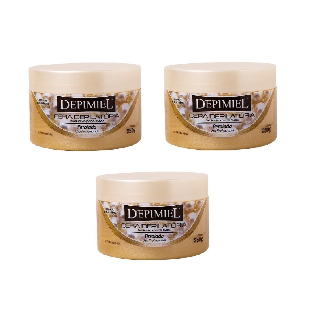 Kit Com 3 Cera Perola Depimiel Para Buço - 250g Profissional