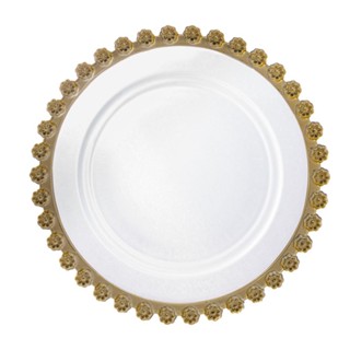 Prato para Sobremesa Wolff Daisy Dourada de Cristal 20cm
