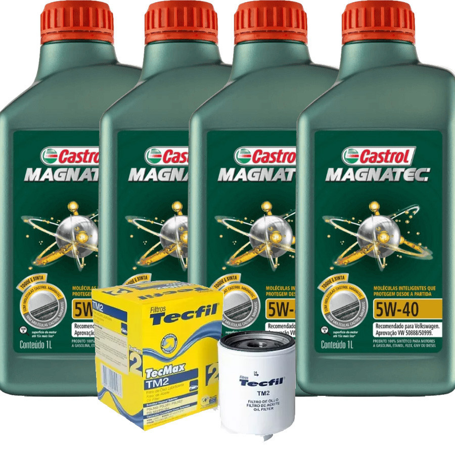 4 Lts Castrol 5w40 Sintetico 508.88 + Filtro Tm2 Gol