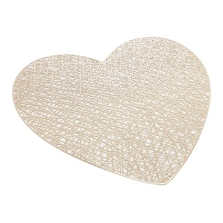 Lugar Americano Lyor Coração Dourado de PVC 38cm