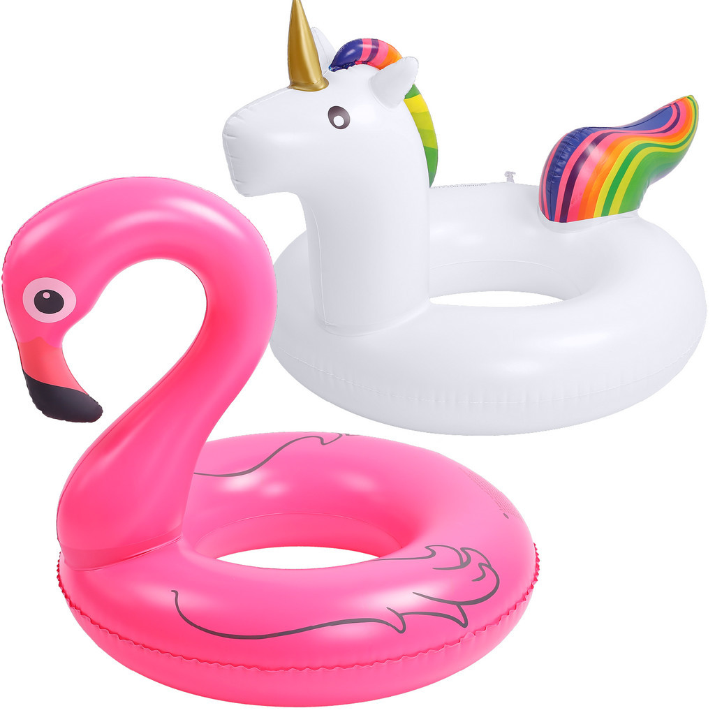Kit 2 Boias Infláveis Gigante Grande Flamingo E Unicórnio em Oferta na Shopee