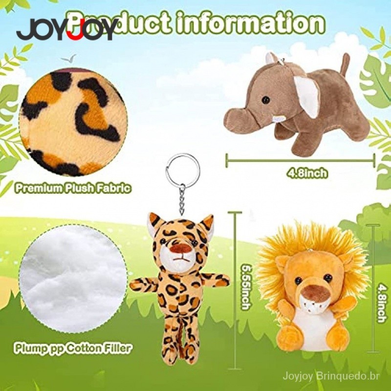 12 Cm Mini Selva Animal De PelúCia LeãO Bonito Elefante Tigre Girafa Animal Festa TemáTica，Presente De Natal