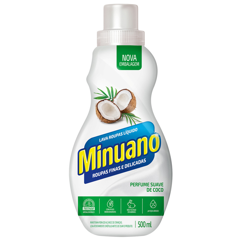 Lava Roupas Líquido Minuano Coco 500ml em Oferta na Shopee