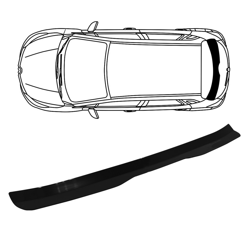 Aerofólio Universal Marçon Black Piano Hatch Aero Lip Acrílico em Oferta na Shopee