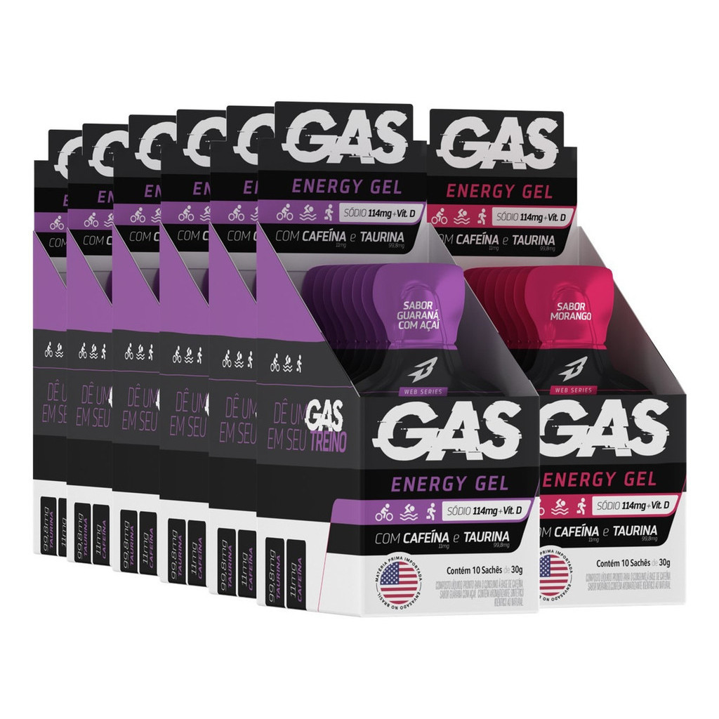 Kit 12x Caixas Gas Carbo Gel Energético 120 Sachês Bodyaction - Health