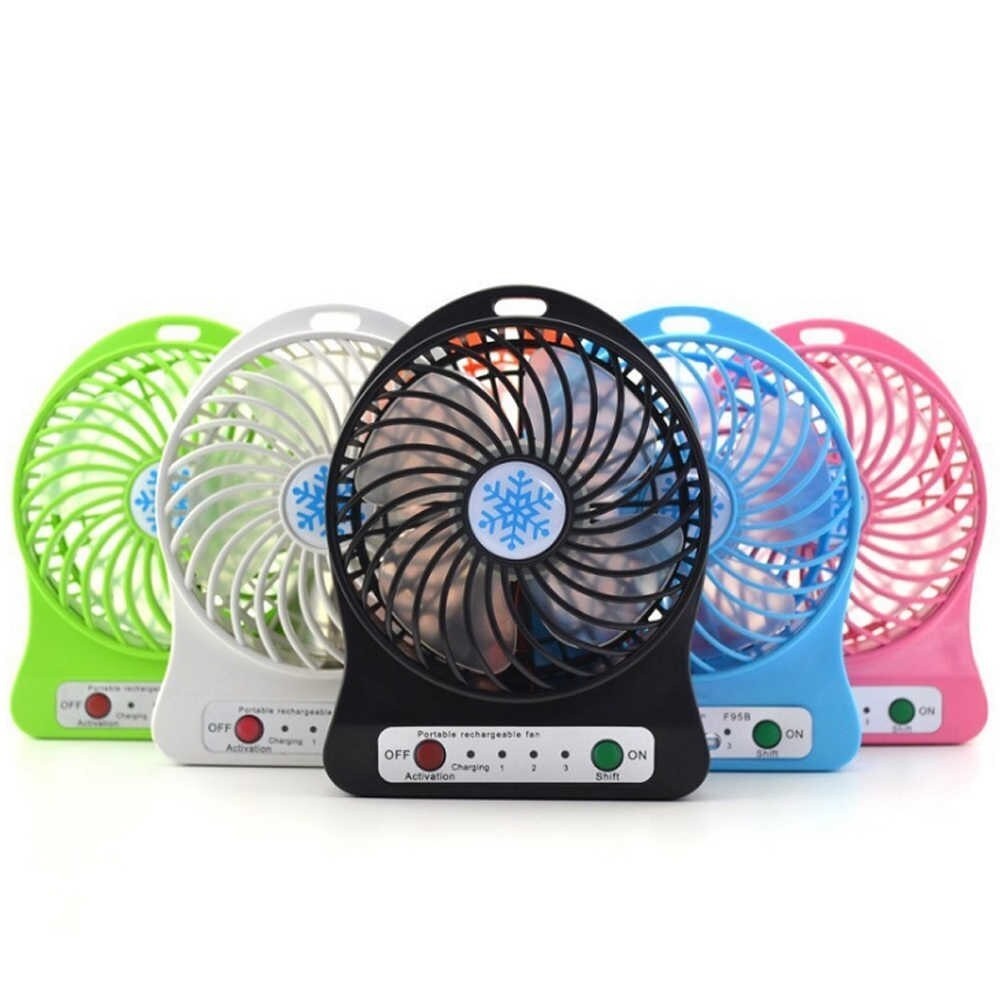 Mini Ventilador Portátil Usb Recarregável 3 Velocidades - Ideal para Viagens e Escritório