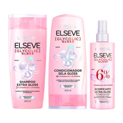 KIT ELSEVE GLYCOLIC GLOSS SH + COND + ACIDIFICANTE LORÉAL PARIS