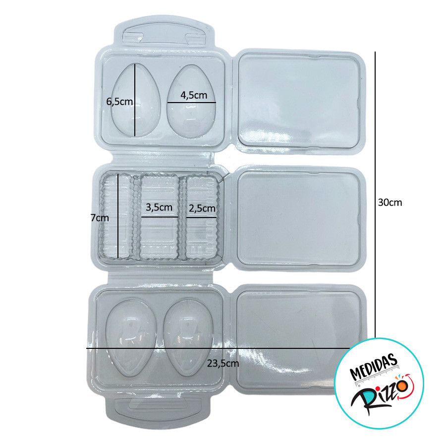 Detalhes do Blister Kit Confeiteiro 4 Ovos de 50g - Cristal  - 3 unidades - Rizzo