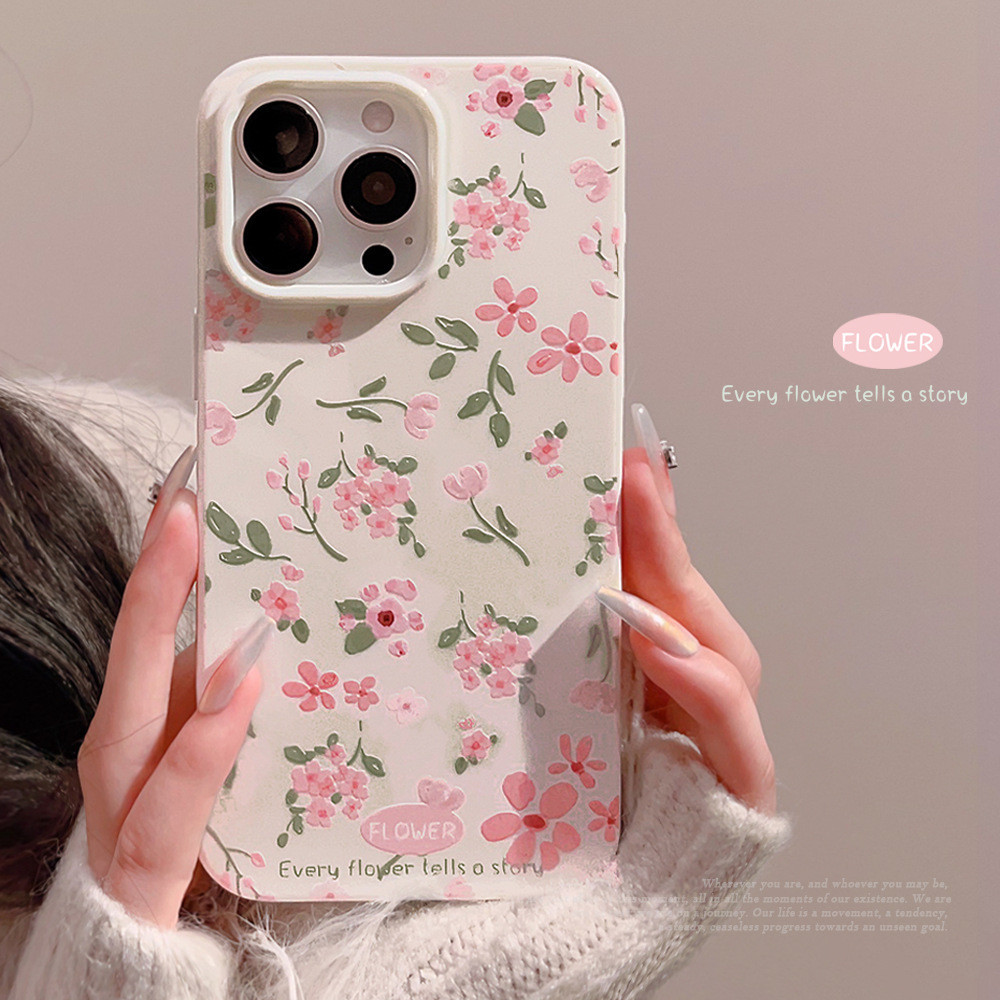 Spring/summer ins Pequeno silicone floral Caixa Telefônica anti-Queda tpu Para iphone De Maçã 11 12 13 14 15 pro max Mais x xr xs 7 8 se2020
