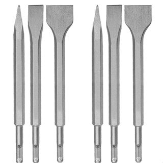 Kit Com 6 Unidades Ponteiro e Talhadeira Martelete Sds Plus Makita, Bosch, Dewalt,