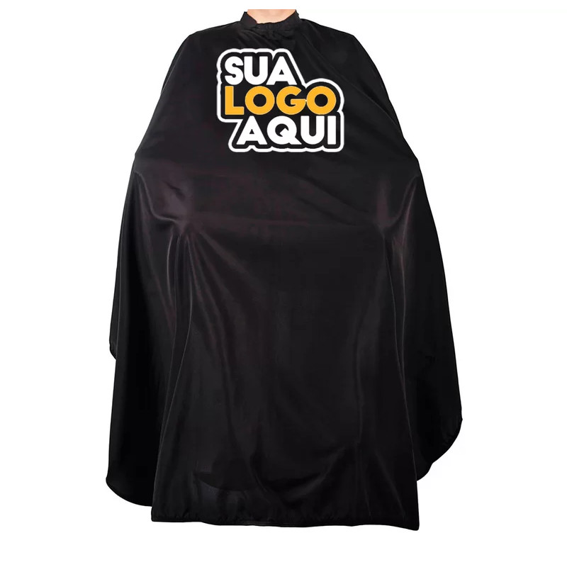 Capa de Corte Cabeleireiro Barbeiro Preta Personalizada Com Sua Logo 150x150