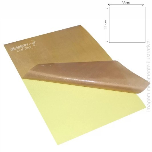 FOLHA FITA DE TEFLON ADESIVA PARA PRENSA TÉRMICA - 38 X 38 CM X 0,13 MM